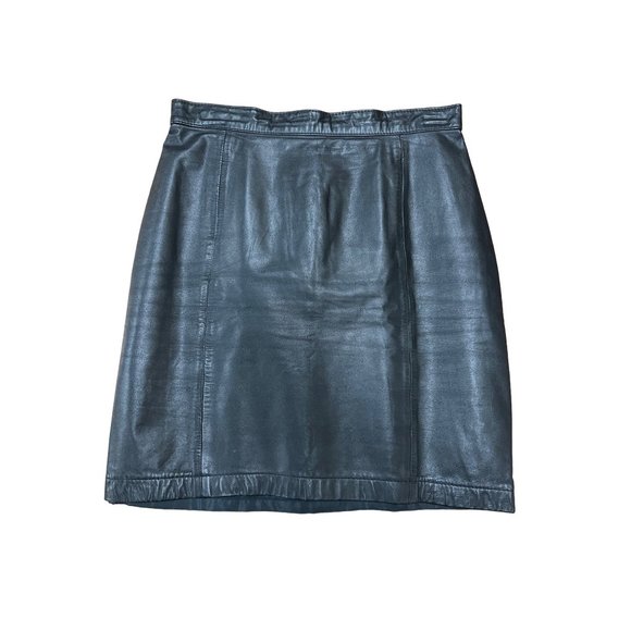 Black Leather Skirt Petite - Picture 1 of 5
